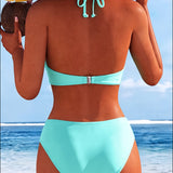 Marija - jednobojni bikini sa vezivanjem oko vrata