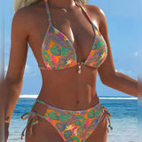 Aleksandra - Bikini sa trakom oko vrata i printom