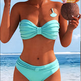 Marija - jednobojni bikini sa vezivanjem oko vrata
