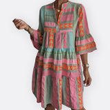 Madalena - Boho Slojevita Haljina Sa Fluidnim Krojom