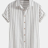 Nikola - Striped shirt and linen trousers