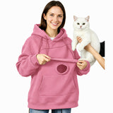 Cuddle Hoodie | Duks sa kapuljačom i džepom za mačke i male pse.