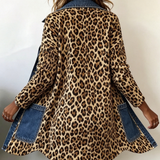 Dafina | Jakna sa leopard printom i teksas detaljima