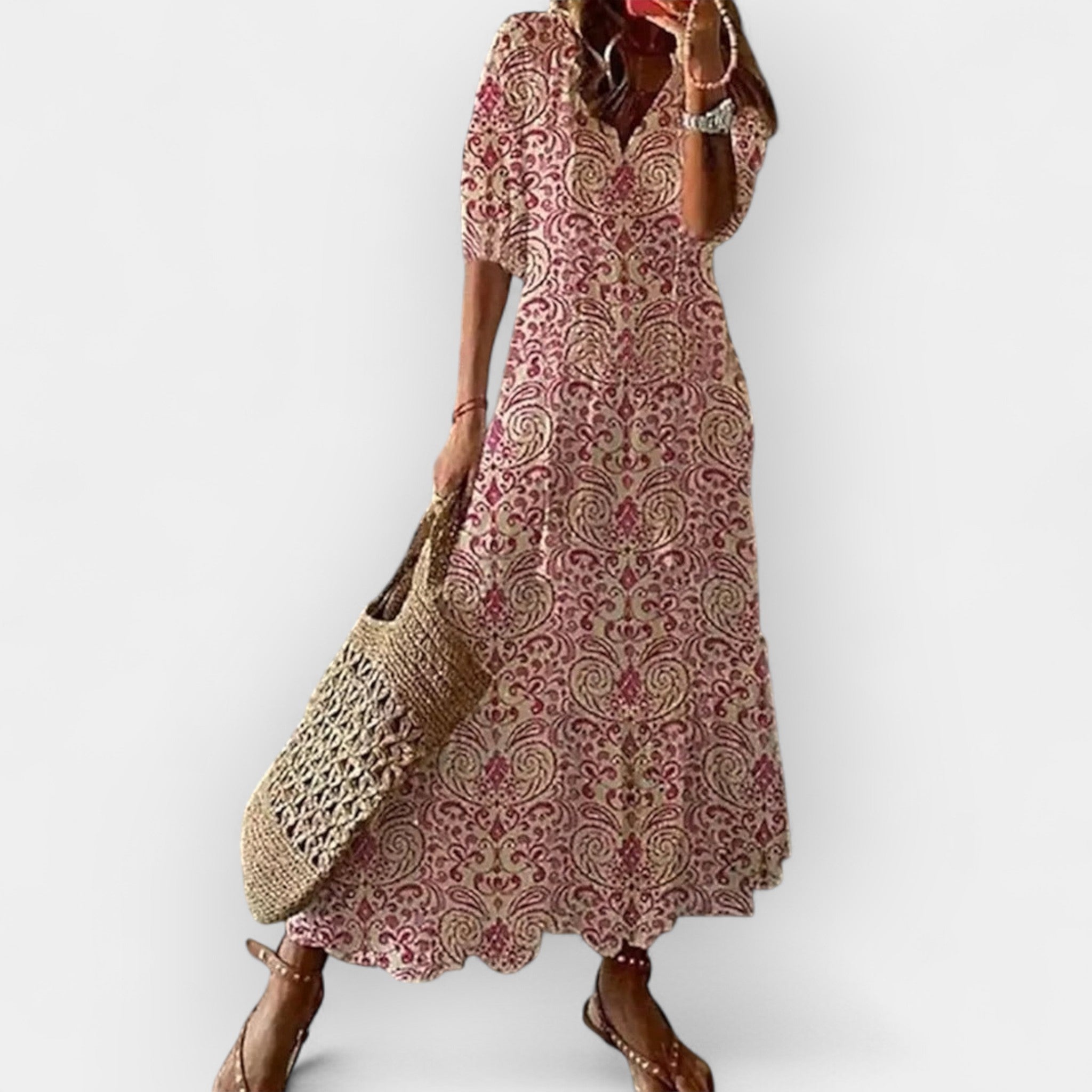 Aire | Boho maxi haljina s lepršavom siluetom i letnjim duhom